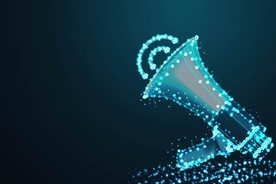 粒子喇叭扩音器科技背景图片