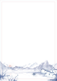 中国风格徽派建筑水墨丹青