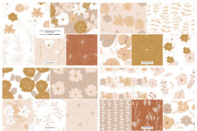 花园手绘清新花卉植物