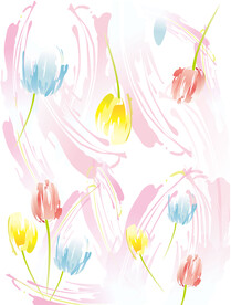 水粉画 花朵 彩绘画