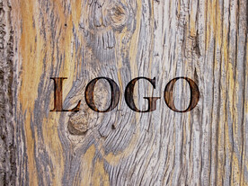 木头雕刻纹理logo样机