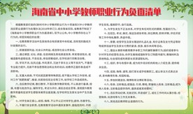 海南中小学教师职业行为负面清单