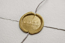 信封包装火漆印章logo样机