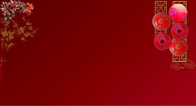 红色简约中式婚礼背景