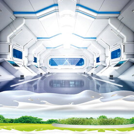 太空舱单页封面背景