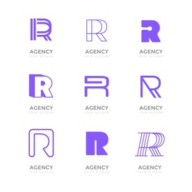 R字母logo标志设计