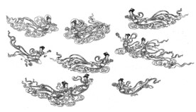 飞天仙女线描稿