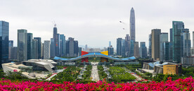 深圳莲花山顶俯瞰市民中心