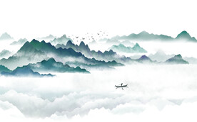山水画电视背景墙