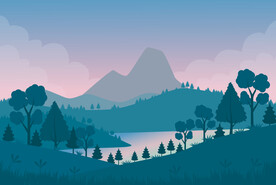 自然景观插画矢量素材