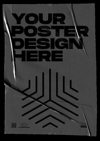 褶皱海报样机