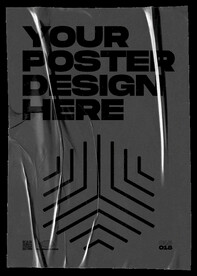 褶皱海报样机