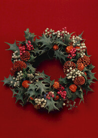 松塔玫瑰花环装饰