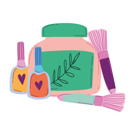 彩妆设计插画素材图片