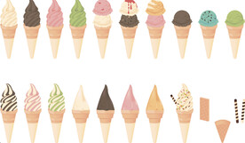 矢量冰淇淋甜筒素材