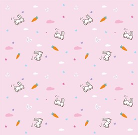 兔子卡通插画批印图案