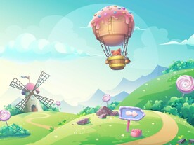 漫画蓝天风车草地动漫