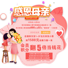 母亲节异形地贴