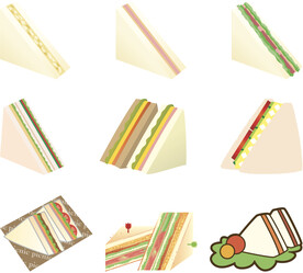 矢量三明治蛋糕面包素材