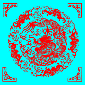 福从天降剪纸