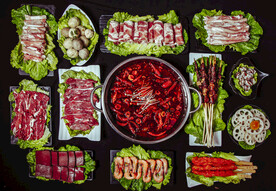 诱人的火锅食材美食