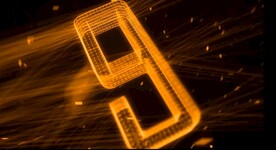 金色3D线条十秒倒计时