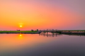  黄昏 湖景