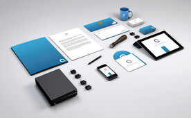 简约蓝白的全套品牌VI样机 