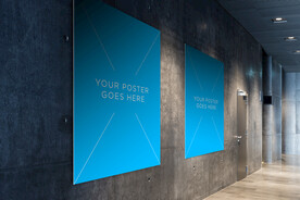 水泥墙上海报样机模板展示