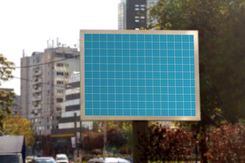 路上广告牌特写样机海报图