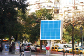 路边广告牌样机海报图