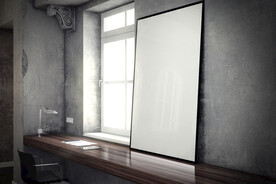 室内窗边宣传展览海报展示样机