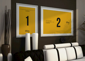 高端室内画框海报贴图样机展示