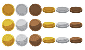 金币银币铜币矢量素材