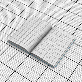 黑白线背景翻开书本样机展示