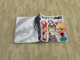 书册平躺翻开封面样机展示