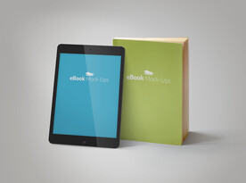 竖着书本平板样机效果展示