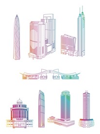 深圳地标建筑AI矢量元素