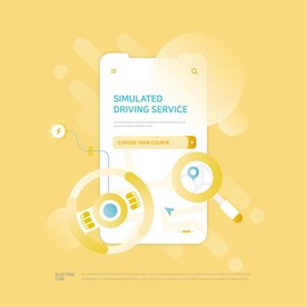 新能源电动汽车充电插画 