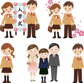 初中高中入学典礼学生卡通形象