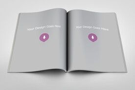 正面翻开手册场景样机展示