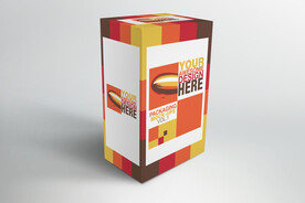 竖立盒子浅色场景的样机