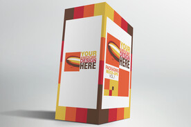 竖立盒子浅色场景的样机模板