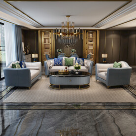 轻奢真皮组合沙发