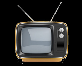 深色老式电视矢量图