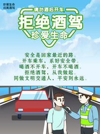 珍爱生命拒绝酒驾公益宣传海报