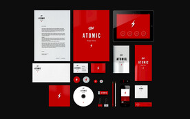 黑色背景全套特色VI的样机模板