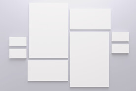 灰色背景名片单页的样机模板