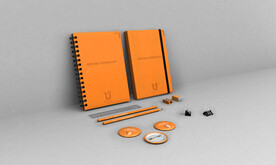 橙色简约VIS样机场景展示素材