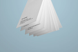 浅蓝背景名片VIS简约样机展示